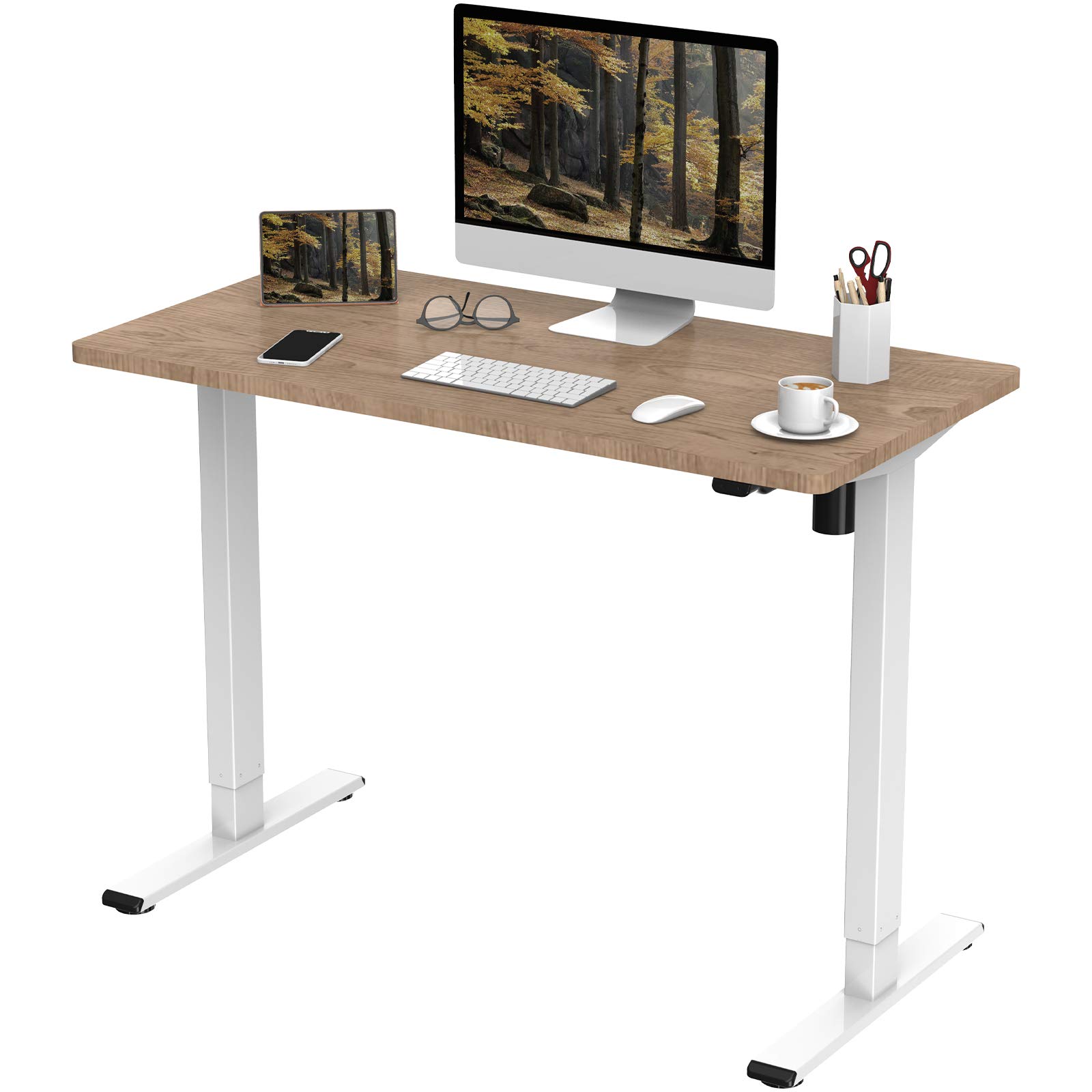 全国宅配無料 Flexispot 電動式スタンディングデスク 昇降デスク 高さ調節デスク パソコンデスク 人間工学 ゲーミングデスク 学習机 Ec1 直角天板セット 足 白 天板 White Wood 1 60 パソコン