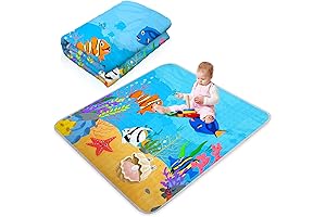 Kids Outdoor Non-Slip Foldable Play Mat with Sea Animal Designs