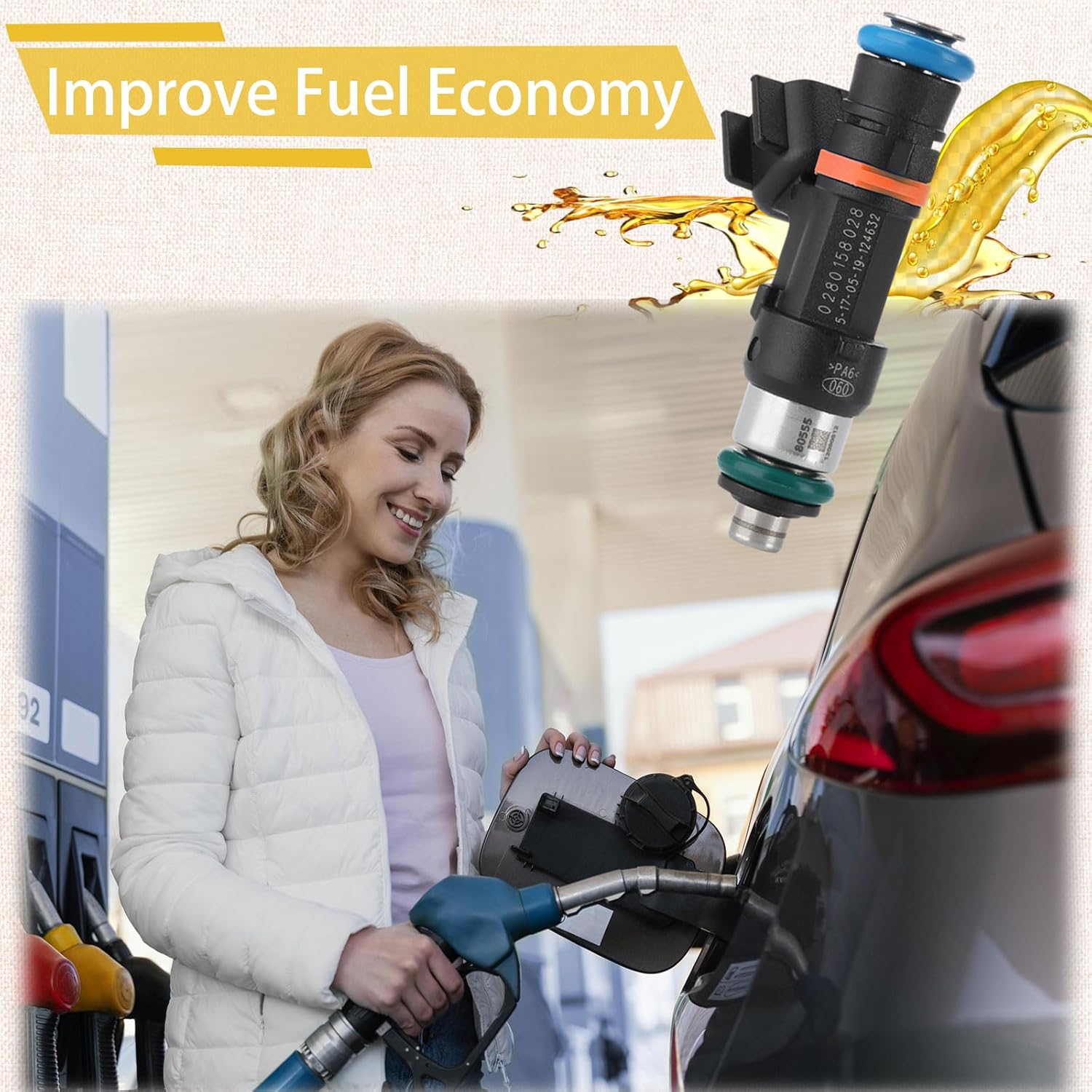 04591986AA OE V6 24V MPI Fuel Injectors,Compatible with/Dodge 2.7L 3.5L Nitro Charger Journey 2005 2006 2007 2008 2009 2010,Compatible with/Chrysler 4.0L Town&Country |4 Holes| |Set of 6|