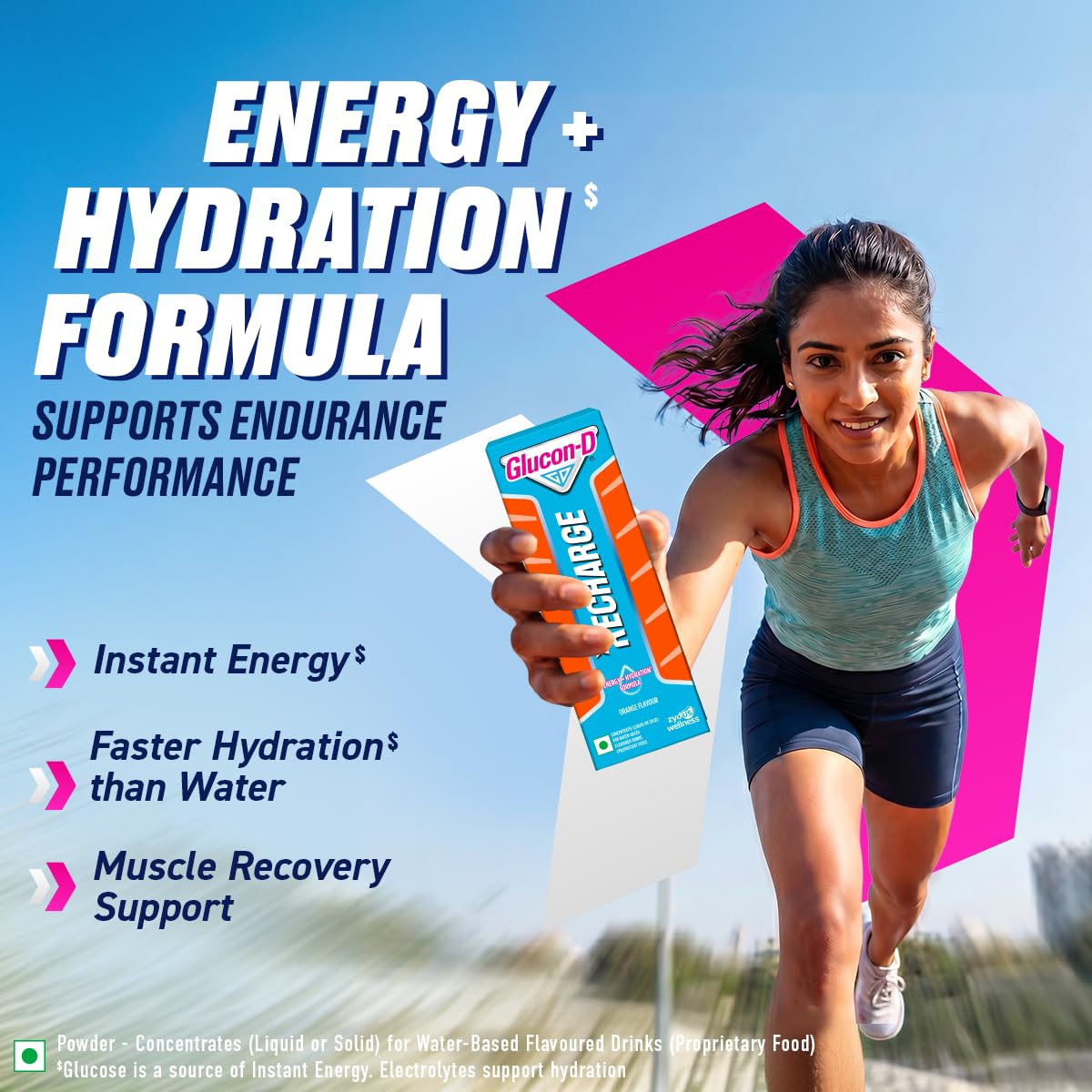Glucon-D Recharge Powder Sachet: Orange, Hydration & Energy Drink, 18g Sachets (Pack of 10) — Amazon image 4