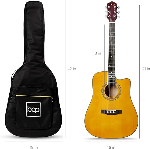 Vista 15 de Best Choice Products - Kit de guitarra acústica para principiantes, 41 pulgadas Negro