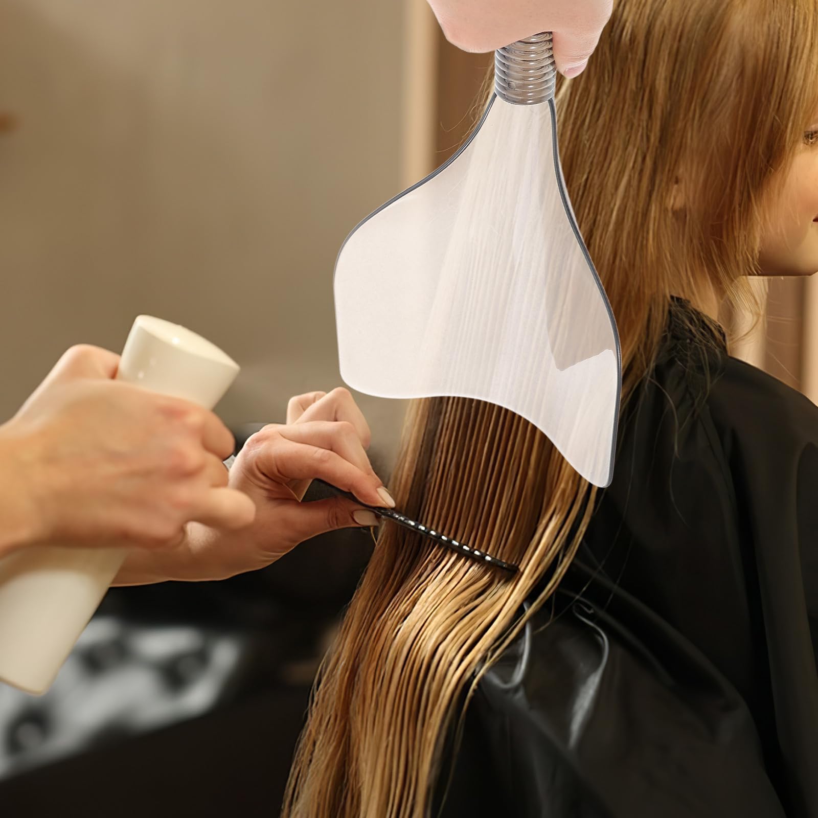 Luxshiny 2 Stück pack Haarspray Gesichtsschutz aus Pet mit Griff Multifunktional und Atmungsaktiv für Friseursalons und Haarpflegebehandlungen