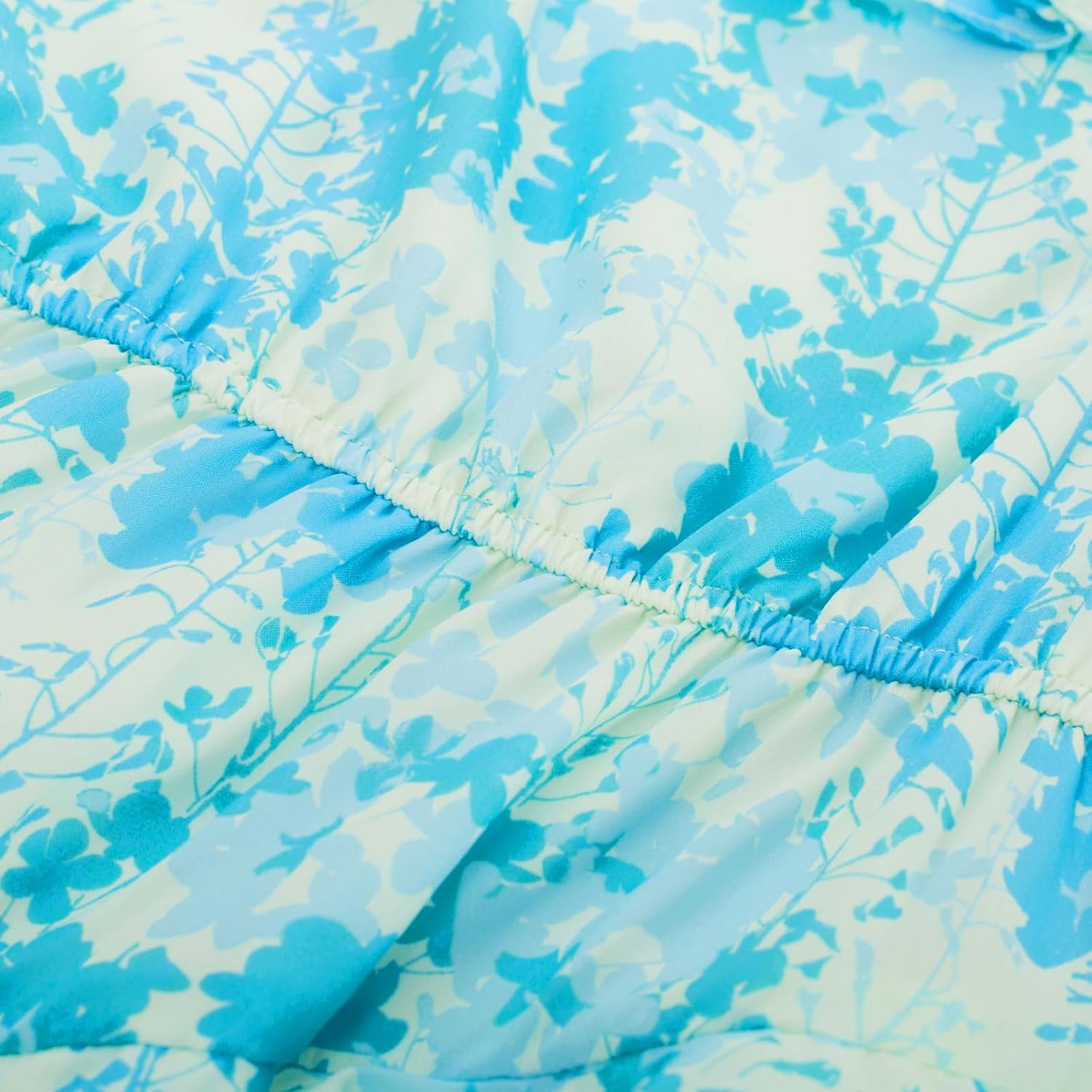 GRACE KARIN Girls Summer Dress A-line Square Neck Floral Ruffle Dress for Girls Size 5-14 Years 7 Years Light Blue image 5 of 6 B0CZ44NKQ9