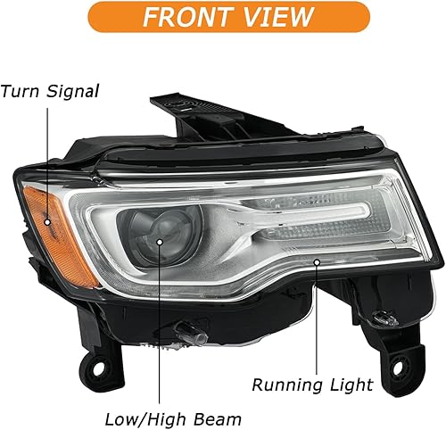 Miniatura 2 de Para Jeep Grand Cherokee 2016-2021 Conjunto de faros delanteros halógenos para el lado izquierdo del conductor CH2502309