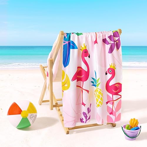 Miniatura 6 de WERNNSAI Toalla de playa - Toalla de baño Flamingo