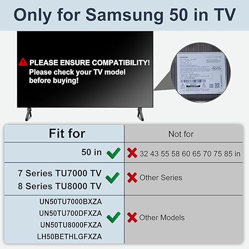 Miniatura 2 de Soporte base para patas de TV Samsung, solo para UN50TU7000BXZA UN50TU700DFXZA UN50TU8000FXZA LH50BETHLGFXZA BN96-50859A BN63-18575X019