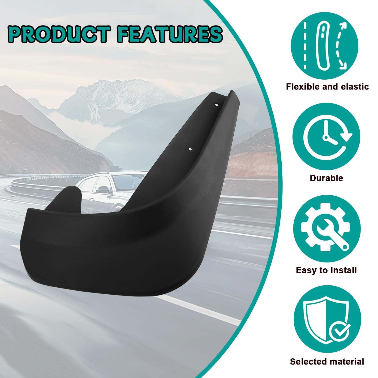 4 Pièces Voiture Bavettes pour Peugeot 3008 2016 2017 2018 2019 2020 2021 Bavettes Garde-Boue Avant et Arrière Robustes Protection Carrosserie Contre Éclaboussures