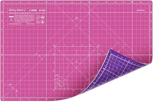 Self Healing Cutting Mat A3 12"x 18" Double Sided Pink Mat