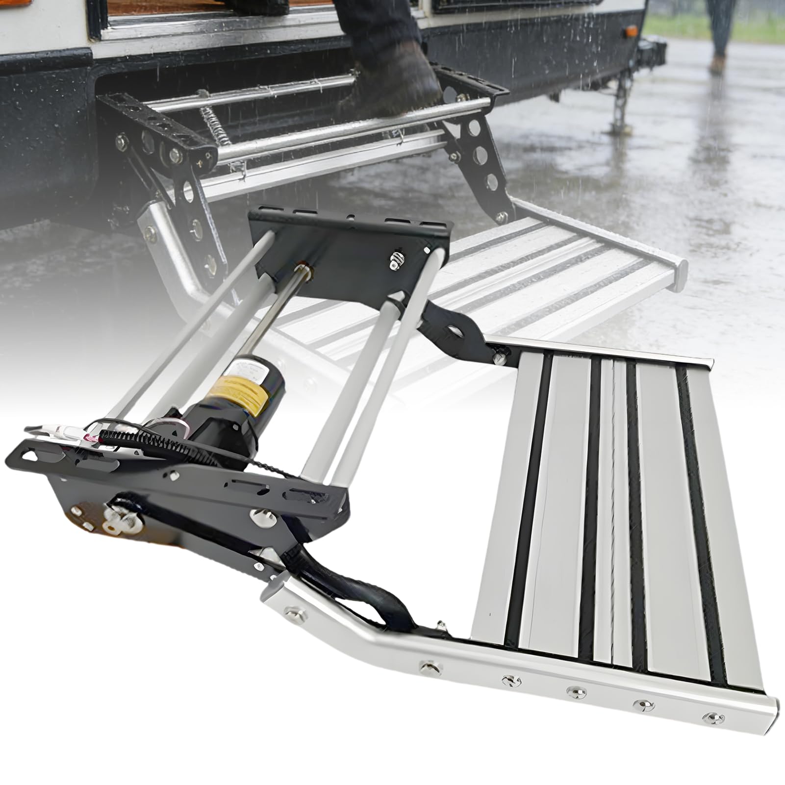 Marchepieds rétractables de camping-car manuel en 1 étape