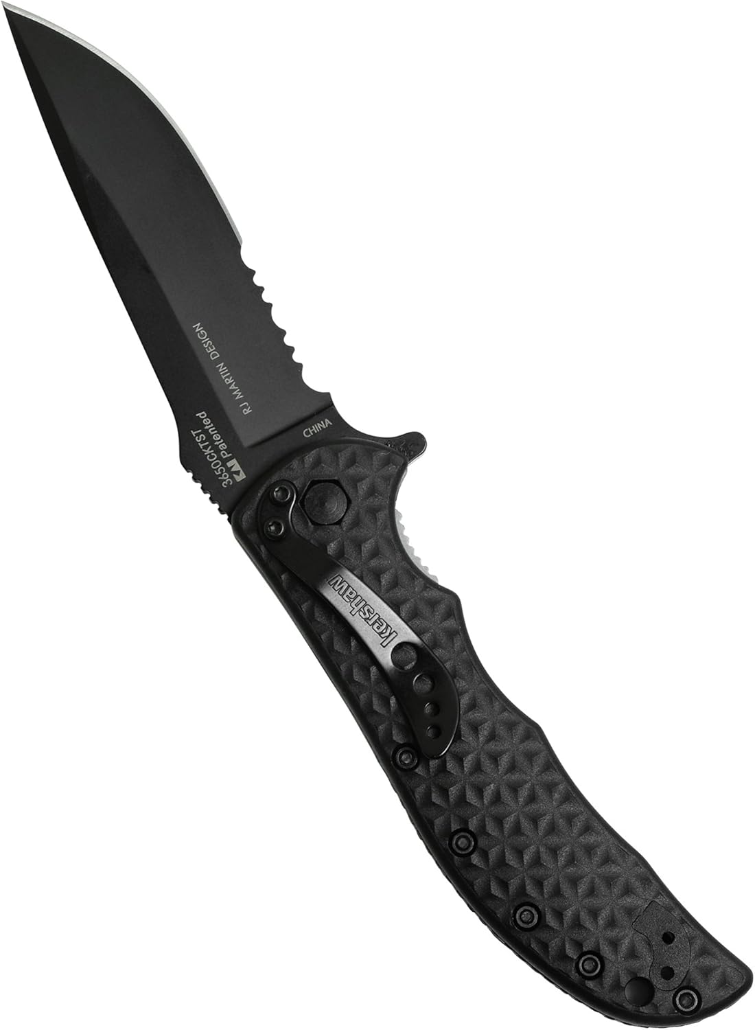 3.25" Serrated Pocket Knife | Kershaw Volt II 3650CKTST Black : Tools & Home Improvement