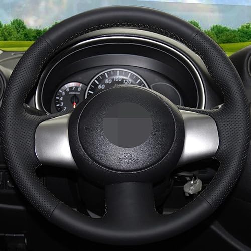 Miniatura 2 de Funda de cuero negro para volante de automóvil, para Nissan March NV200 2010-2017 Sunny Versa Almera 2011-2014 Cube (US) 2009-2014