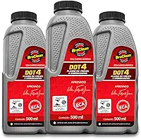 Kit 3 Fluido de Freio DOT 4 500ml BraClean para Sistemas de Freio Hidráulico Automotivo