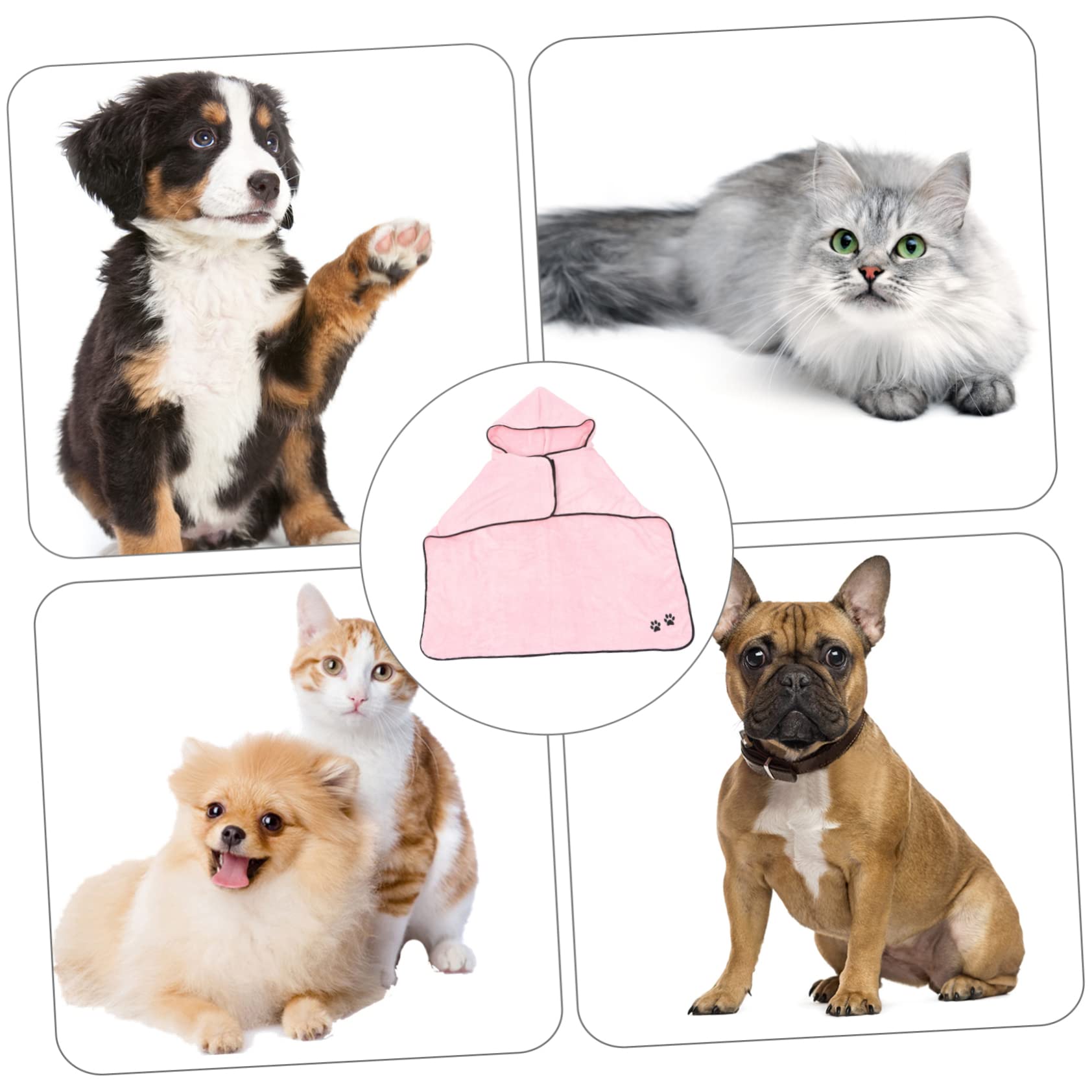 Housoutil 2pièces Serviette De Bain pour Animaux Absorbant Peignoir Doux Et Rapide à Sécher pour Chiens Et Chats