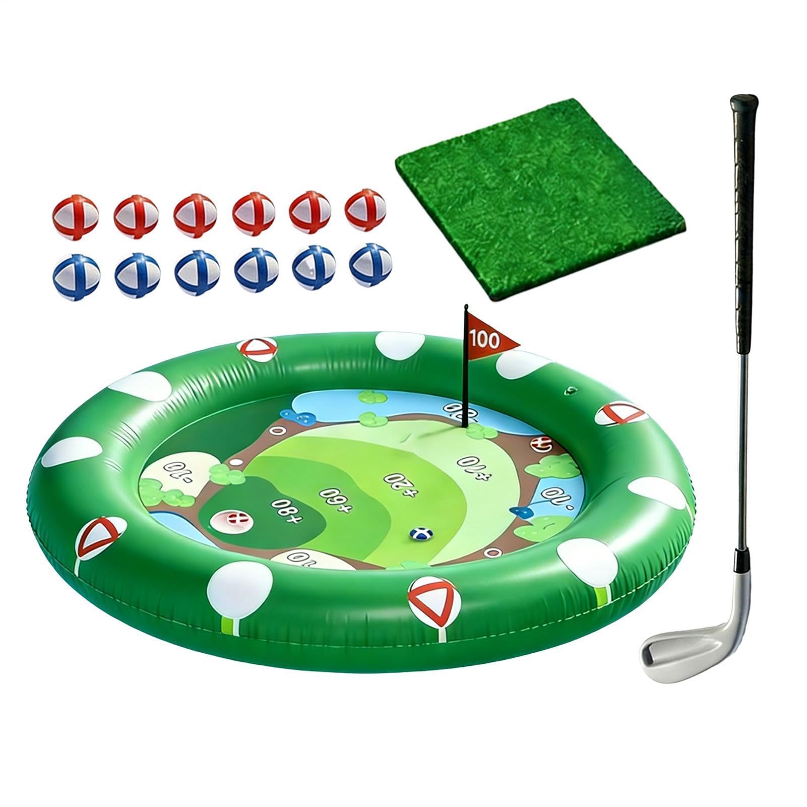 Kids Inflatable Golf Pool Toys, Kids Toy Golf Set, Fun Swimming Pool Game, Floating Water Chipping Green With Sticky Balls, Yard Summer Party Birthday Gift 3-12 Years Old Boys Girls