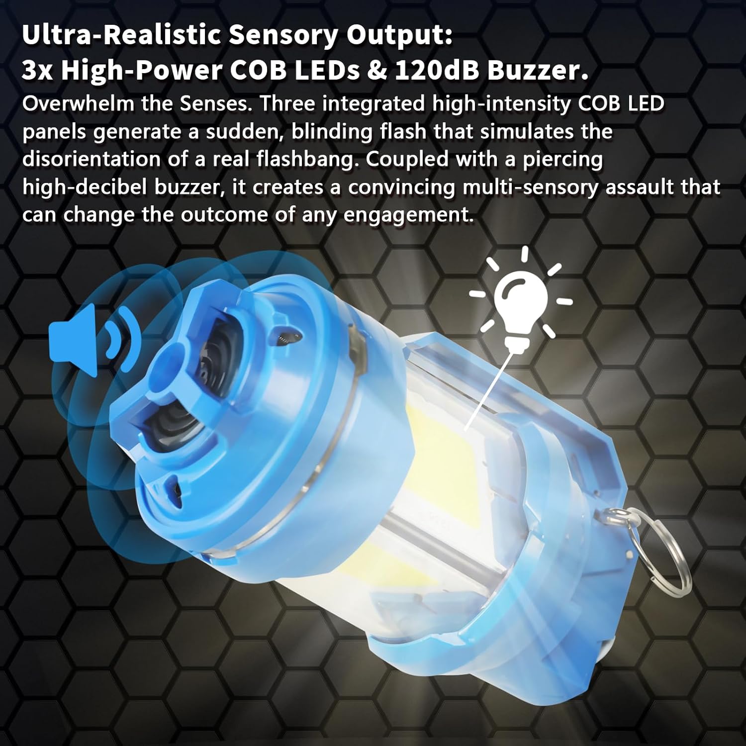 T238-Tactical Grenade Airsoft Grenade Toys，Airsoft Flashlight Flashbang Plastic Grenade,Tactical Gear Accessories for Army Fans Military(Blue)