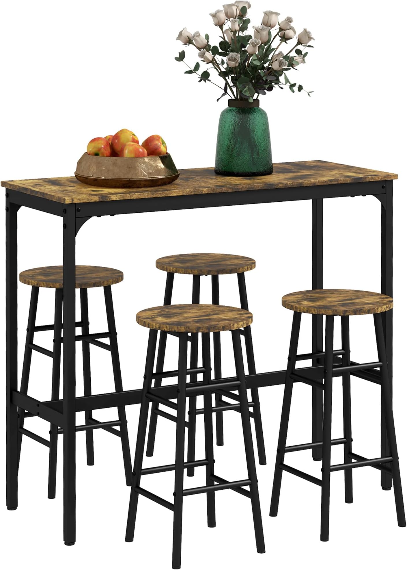 Amazon.com - IRONCK 3-Piece Bar Table Set for 2, 47 inch Bar Table with ...