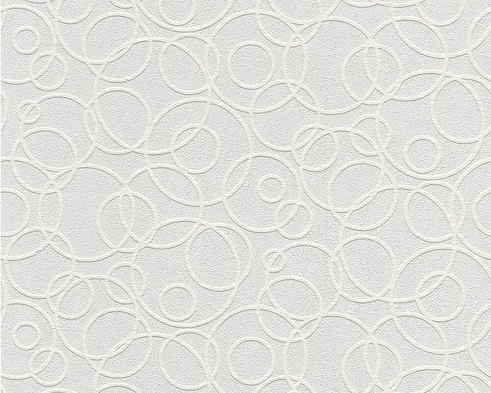 CONCORD WALLCOVERINGS ™ Abstract & 3D Effect Style Classic Wallpaper in Light Gray & White, Non-Self-Adhesive, Lightly Textured Surface – 32.8ft x 21in (10m x 53cm) - 56 Sq Ft Roll WP5