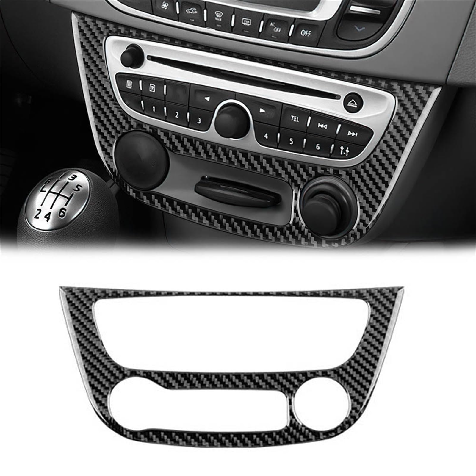 Interior Decoration for Renault Fluence/Megane 2009-2014 Carbon Fiber Sticker LHD RHD Central Switch Interior Panel Accessories