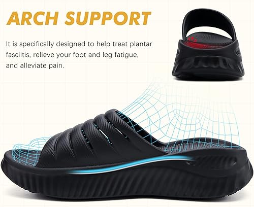 Miniatura 2 de GPOS Sandalias de recuperación para mujer con alivio ortopédico de la fascitis plantar, cómodas sandalias atléticas para mujer con suela acolchada