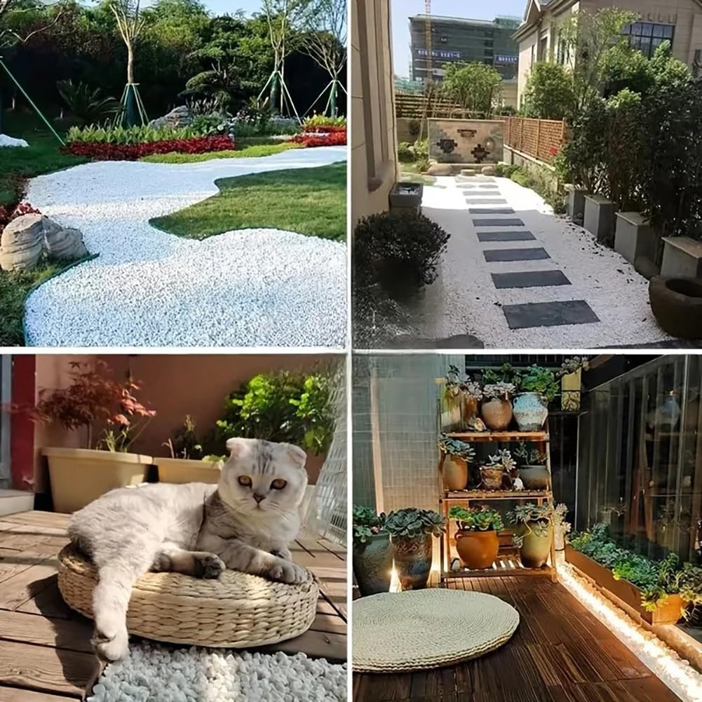 500g di Ciottoli Bianchi Decorativi, Ghiaia Naturale, Piccole Pietre per Piante Grasse, Riempitivi per Vasi, Acquari, Mini Paesaggi, Decorazioni da Giardino, 0,3-0,6cm