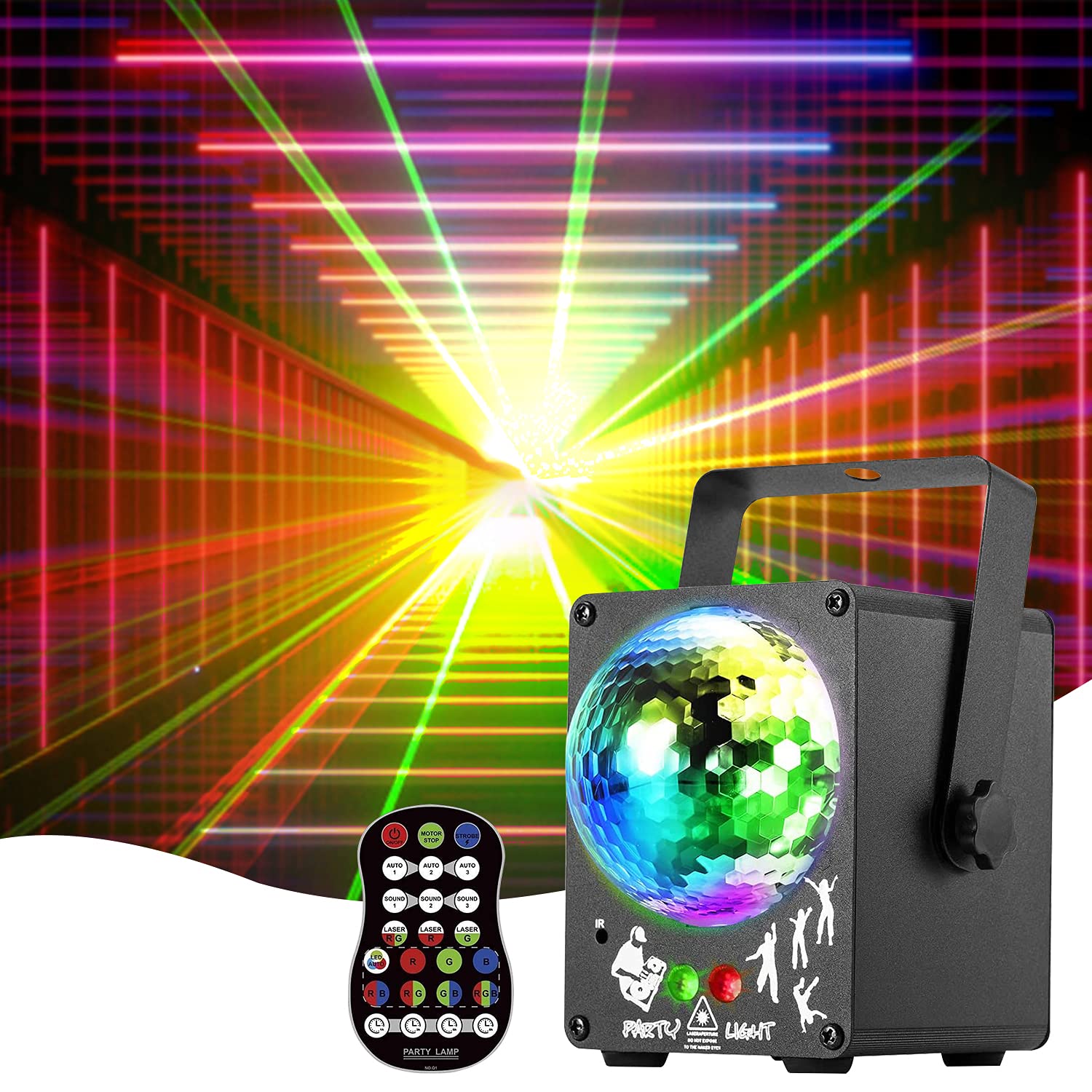 AMKI Party Light Stage Laser Light Mini Flash Strobe Light DJ Disco Lights Projector by Sound