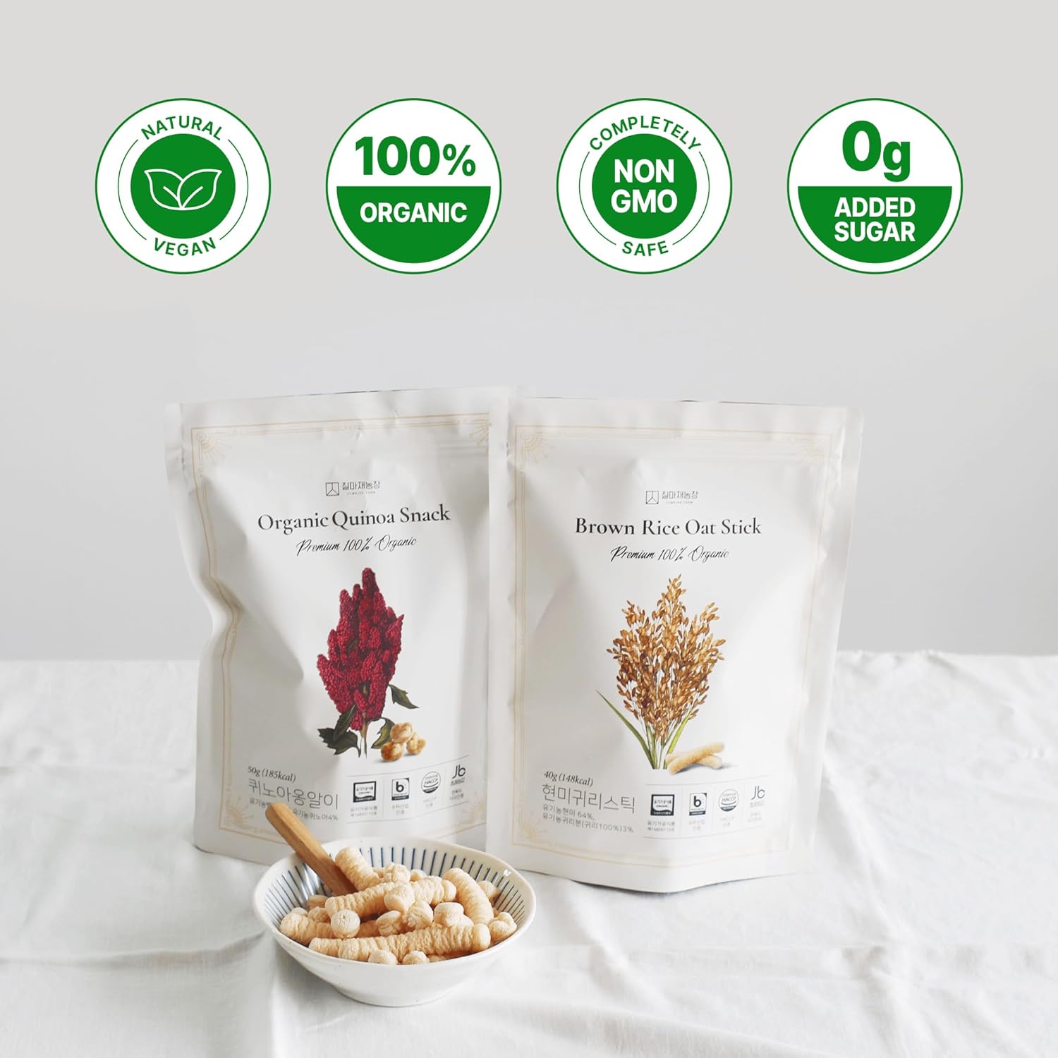 Jilmajae Organic Oat Sticks– Korean Baby Wafers Teething Snacks for Babies & Toddlers | Easy-to-Hold, Dissolves Easily, Allergen-Free & Travel-Ready in Resealable Pouch - Image 6