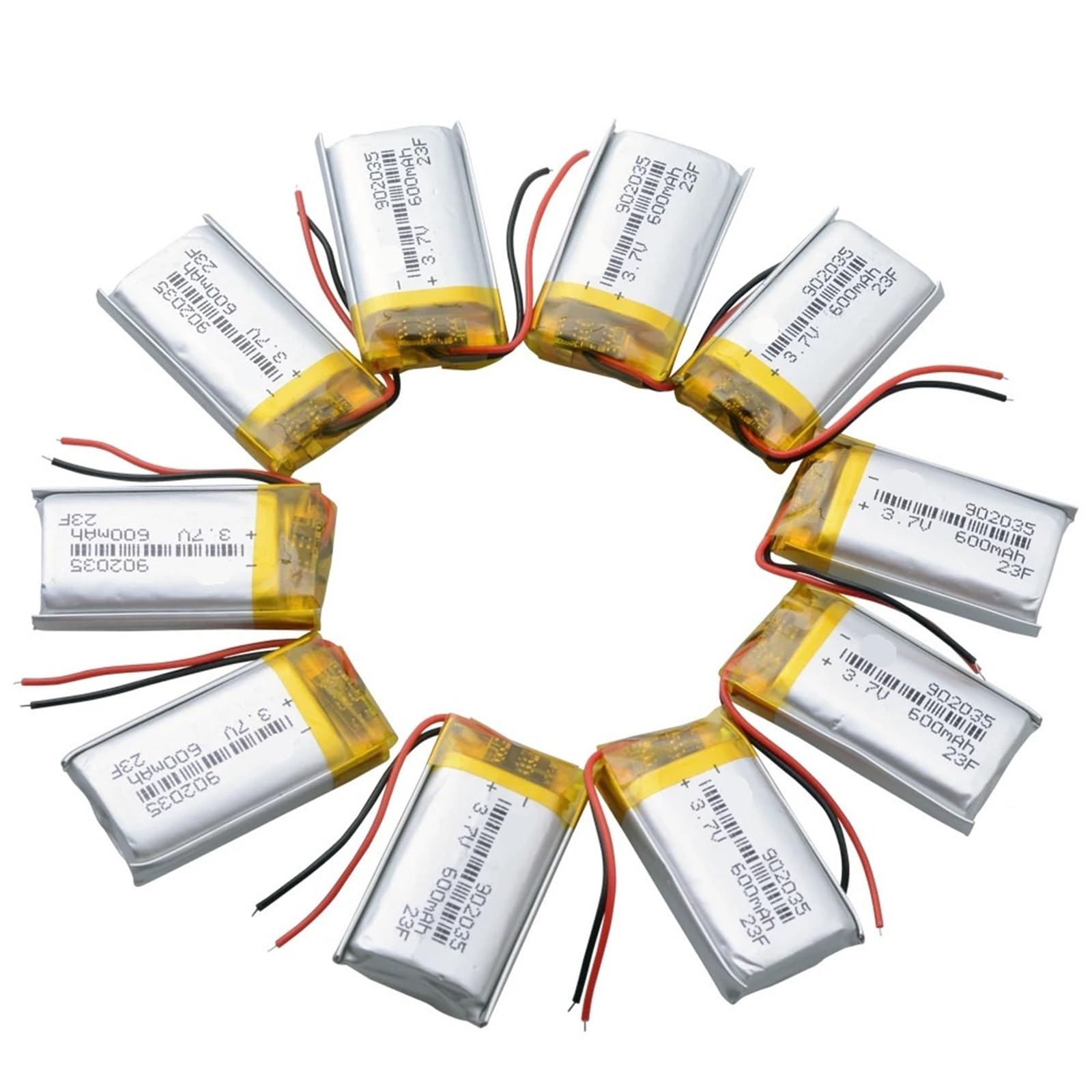 902035 3,7 V 600 mAh 10pièces