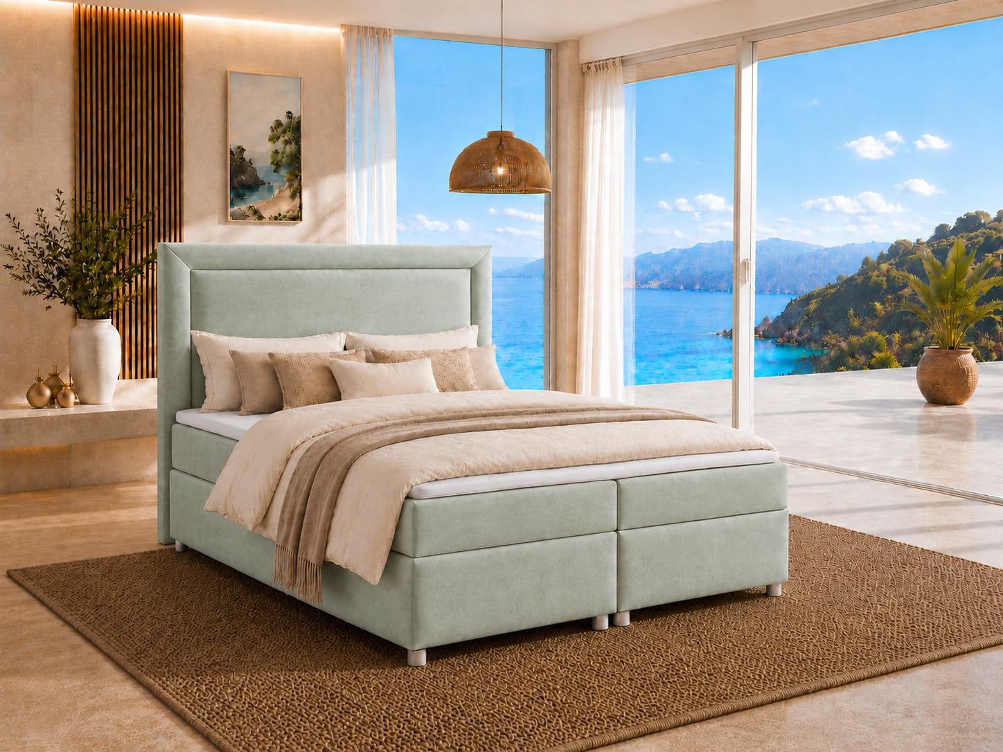 Trinity K-3 Boxspringbett 180x200 cm mit Topper und Stauraum