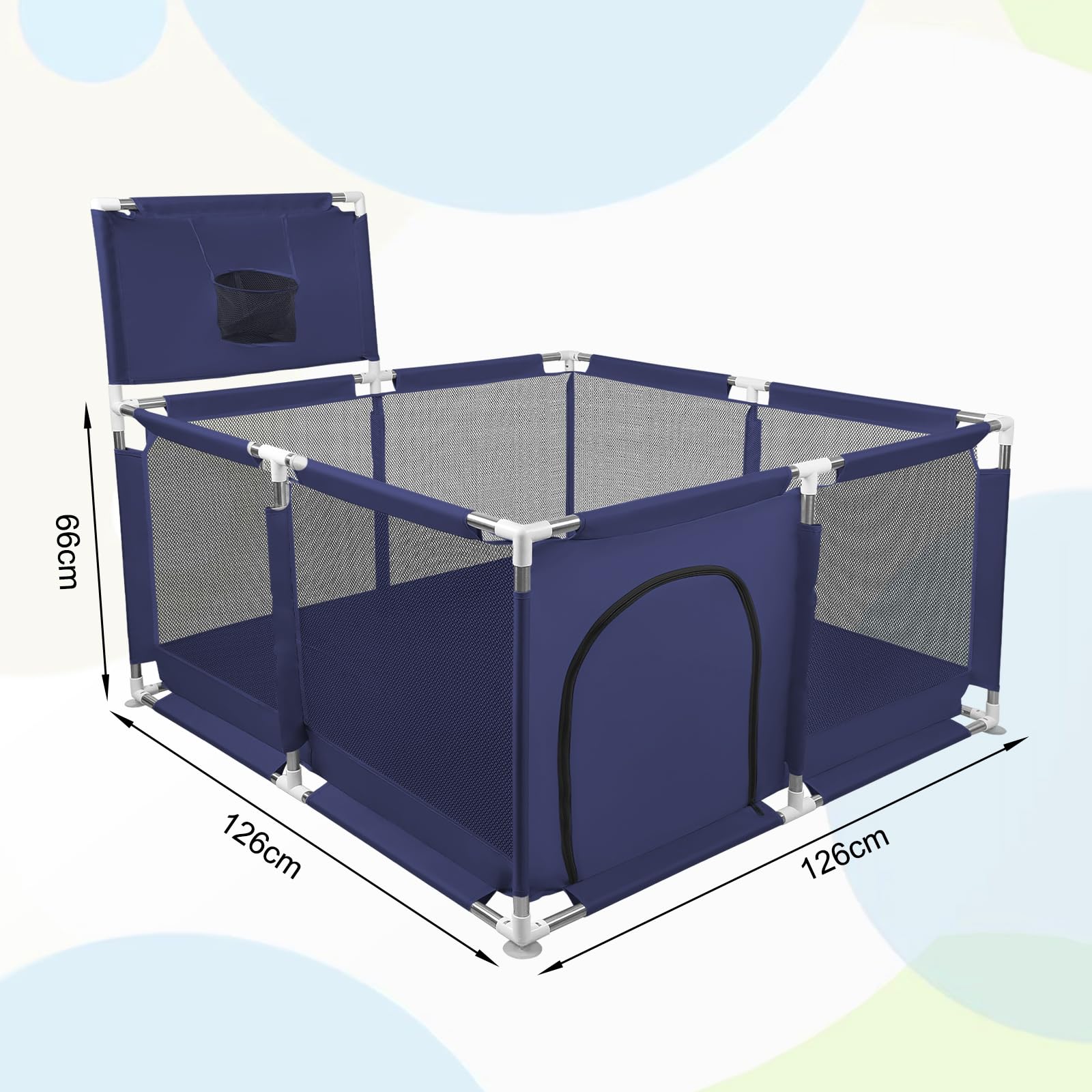 Parco Per Bambini Modulabile, 180 X 150 X 66 Cm, Pieghevole In Tessuto