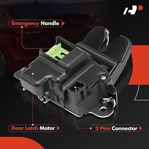 Miniatura 4 de A-Premium Actuador de pestillo de bloqueo de puerta trasera compatible con 2012 2013 2014 2015 2016 2017, sedán, sin entrada sin llave, actuador de