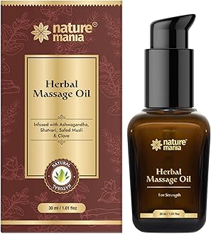 NATURE MANIA Lift-Up Oil for Men | Herbal Body Massage Oil for Men - For Strength, Muscle Relaxation & Active Lifestyle | 30ml