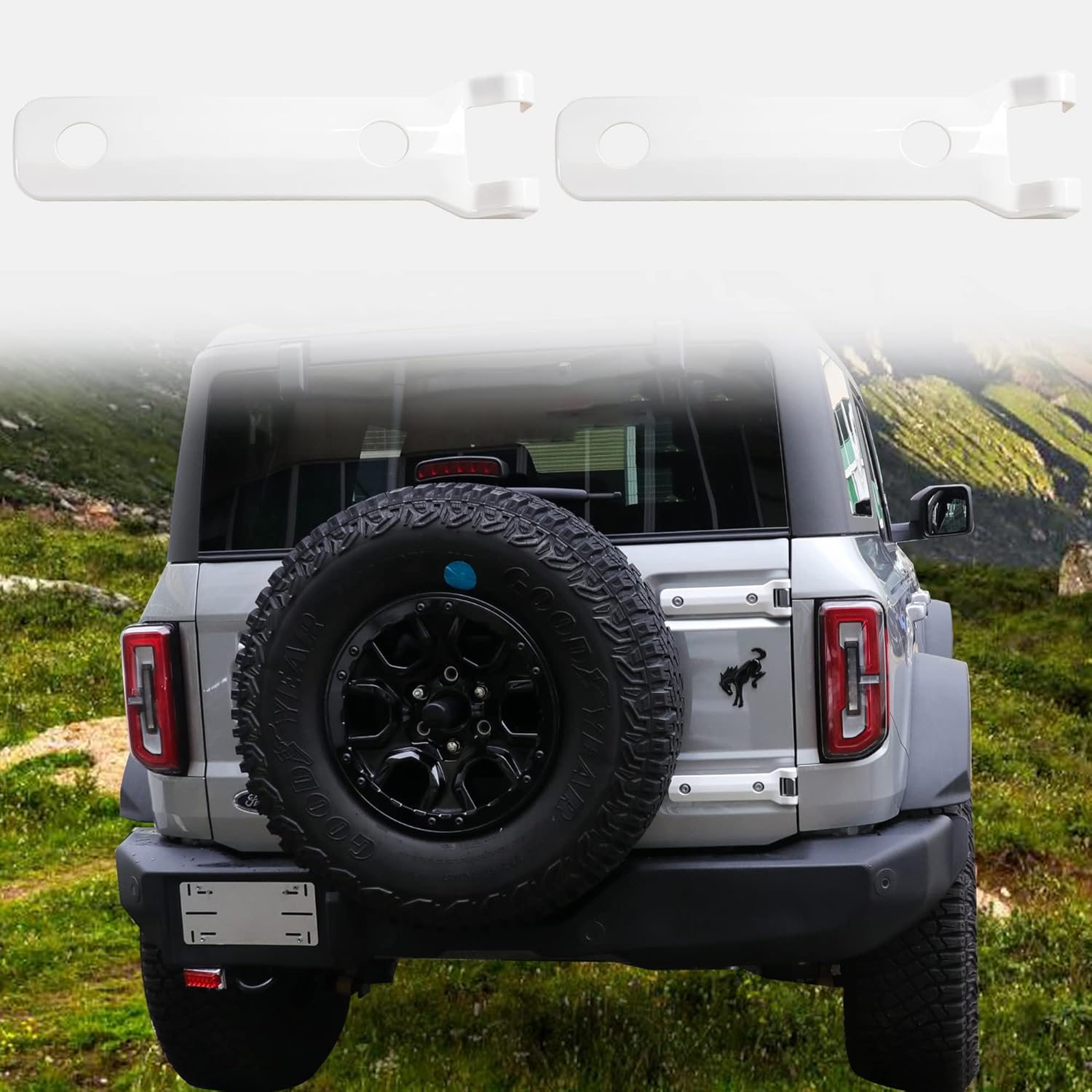 sukemichi Tailgate Hinge Cover Rear Door Hinge Liftgate Trim Exterior Accessories Decoration for 2021 2022 2023 2024 2025 2026 Ford Bronco Accessories 2 Door 4 Door, 1 Pair (Pink)