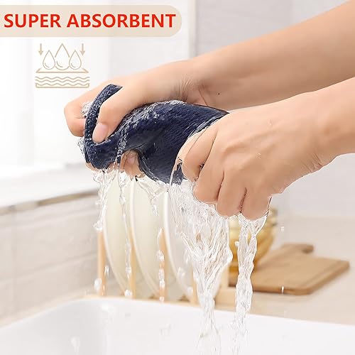 Miniatura 3 de Kitinjoy - Paños de cocina de 100 % algodón, tela de tejido gofrado, paño de limpieza ultrasuave, absorbente y de secado rápido.