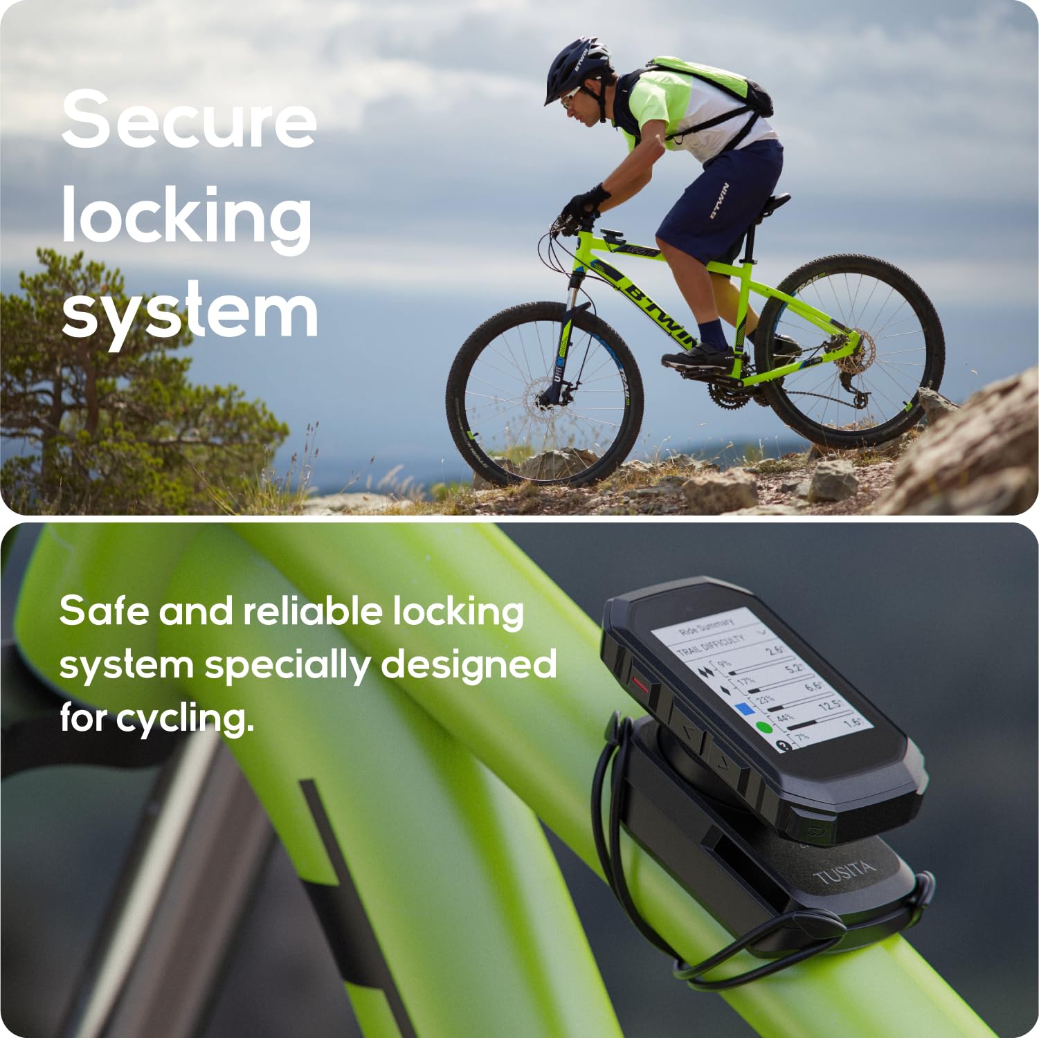 TUSITA Supporto per Tubo Superiore MTB Compatibile con Garmin Edge GPS per Wahoo ELEMNT Computer per Bicicletta