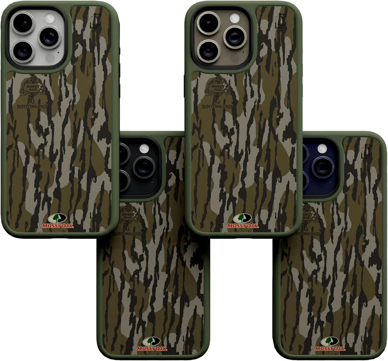 cellhelmet Fortitude Case for iPhone 15 Pro Max | MagSafe Compatible | Dual Protection | Drop Test Certified | Shockproof Durable iPhone 15 Pro Max Mossy Oak Case | Bottomland Camo in Olive Green