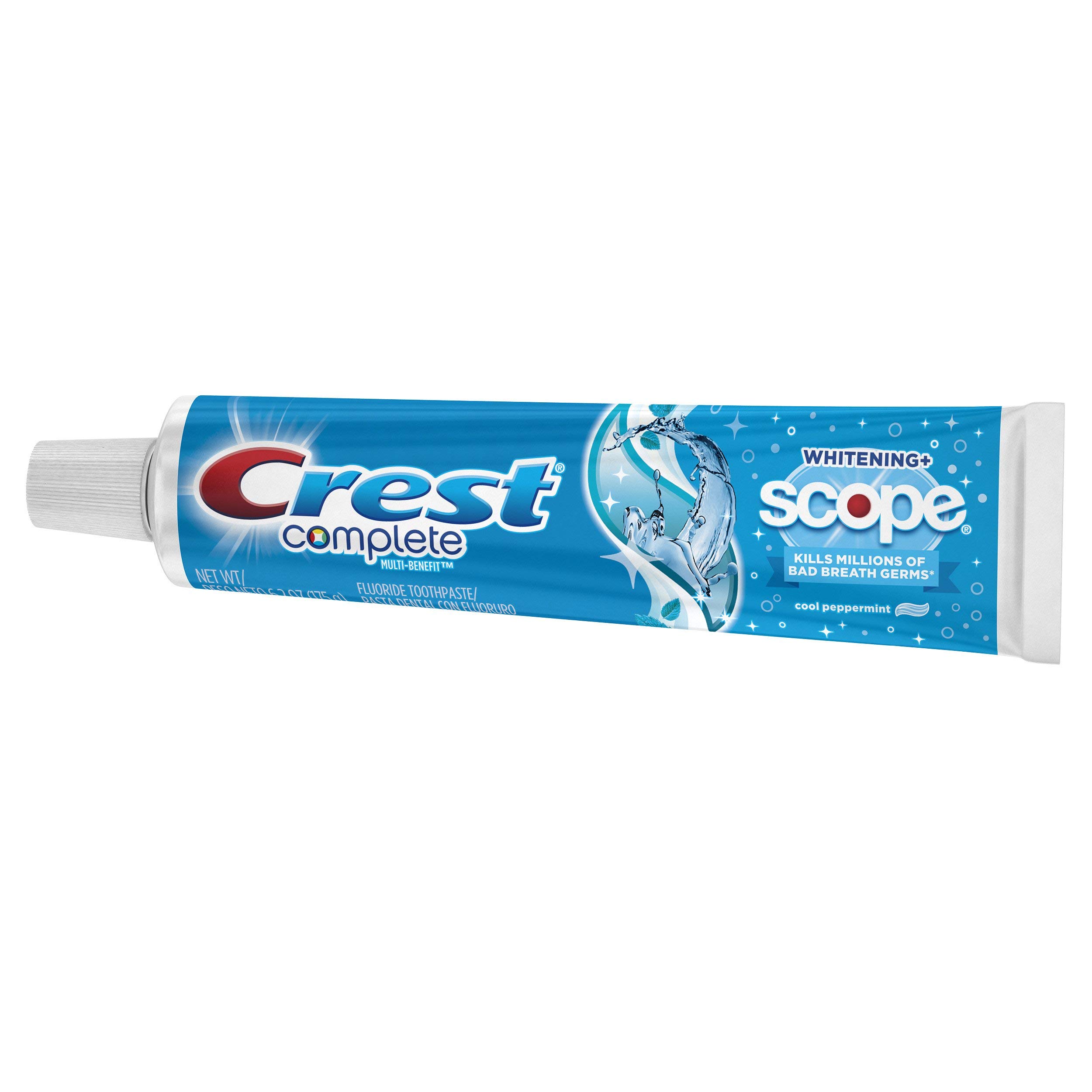 Crest Complete Whitening multibénéfices + Portée, frais Minty rayé Dentifrice, 6.2 Oz, Pack Of 6
