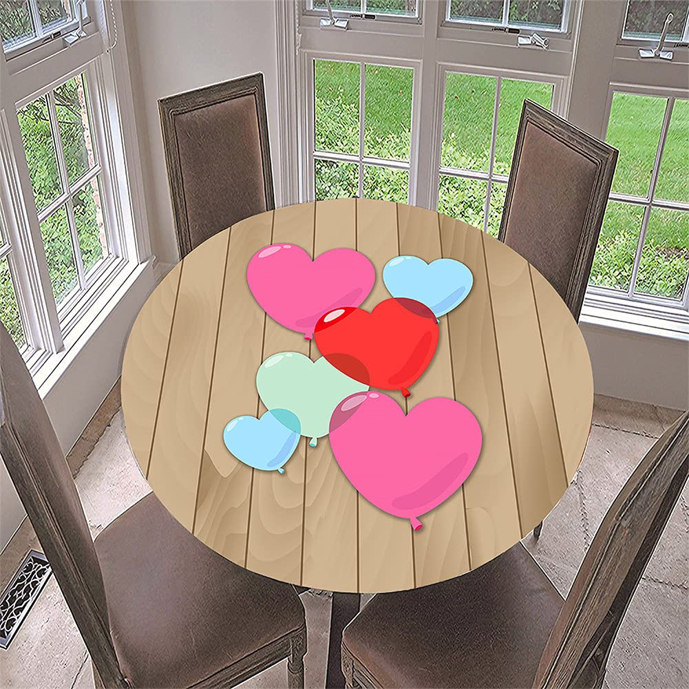 Morbuy Nappe Ronde Élastique, Coeur Aimant Motif 3D Imprimer