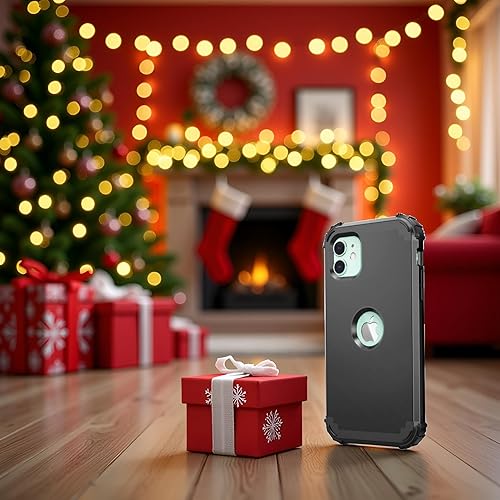 Miniatura 3 de IDweel Funda para iPhone 11 con protector de pantalla (vidrio templado), híbrida 3 en 1, a prueba de golpes, ajuste delgado, protección resistente,