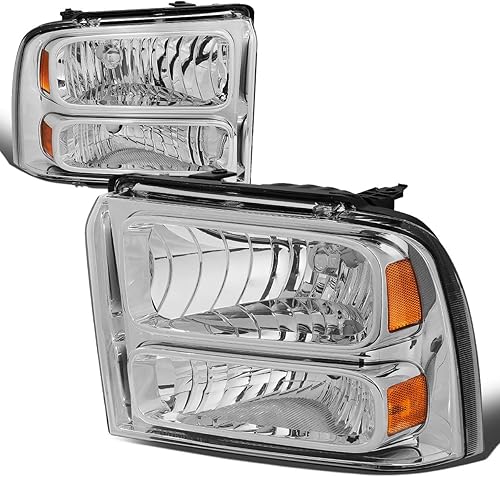 Modelo halógeno conjunto de lámparas para faros delanteros de estilo de fábrica compatible con Ford F250 F350 F450 F550 Super Duty 05-07, lado del