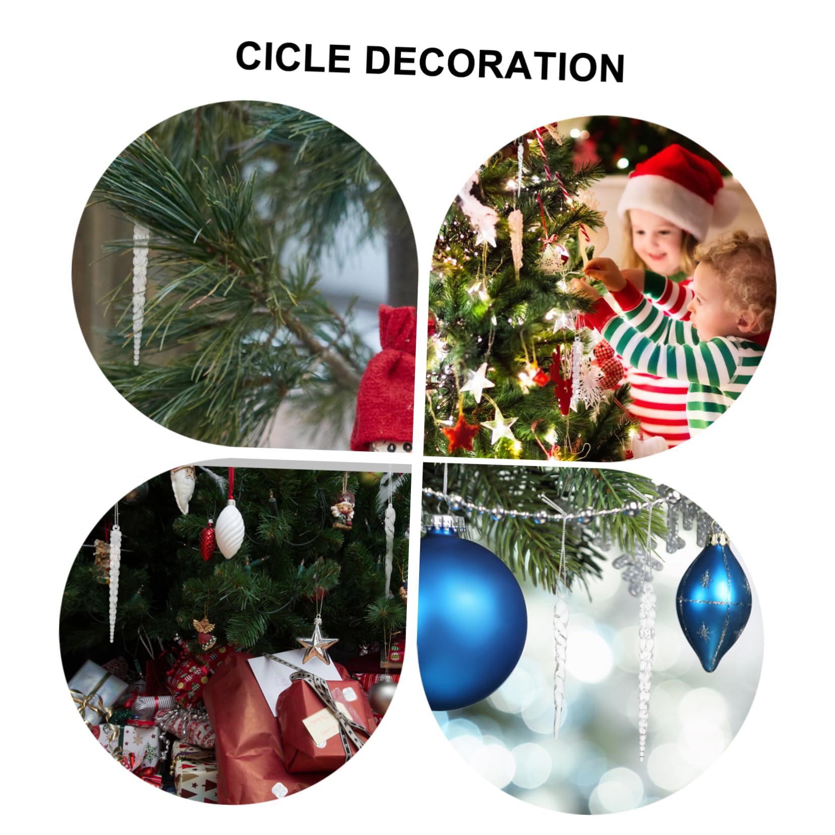 Cabilock 2 Sätze Weihnachtsbaum Eiszapfen Dekorationen Akryl Anhänger Für Festliche Weihnachtsfeiern Längen Party Supplies Für Weihnachtsbaum Und Hausdeko Stück * 2
