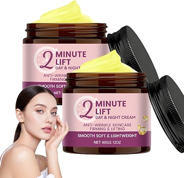 2 Minute Lift Day & Night Cream, Instant Face Lift Serum, Collagen Moisturizer, Anti-Wrinkle Hydrating Face Cream, Anti-Aging Facial Cream, Tighten and Lift Neck Serum,Deeply Nourishes 2PCS