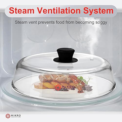 Miniatura 6 de Paquete de 2 fundas de vidrio para salpicaduras de microondas para platos de comida, protector resistente de salpicaduras de vidrio de borosilicato