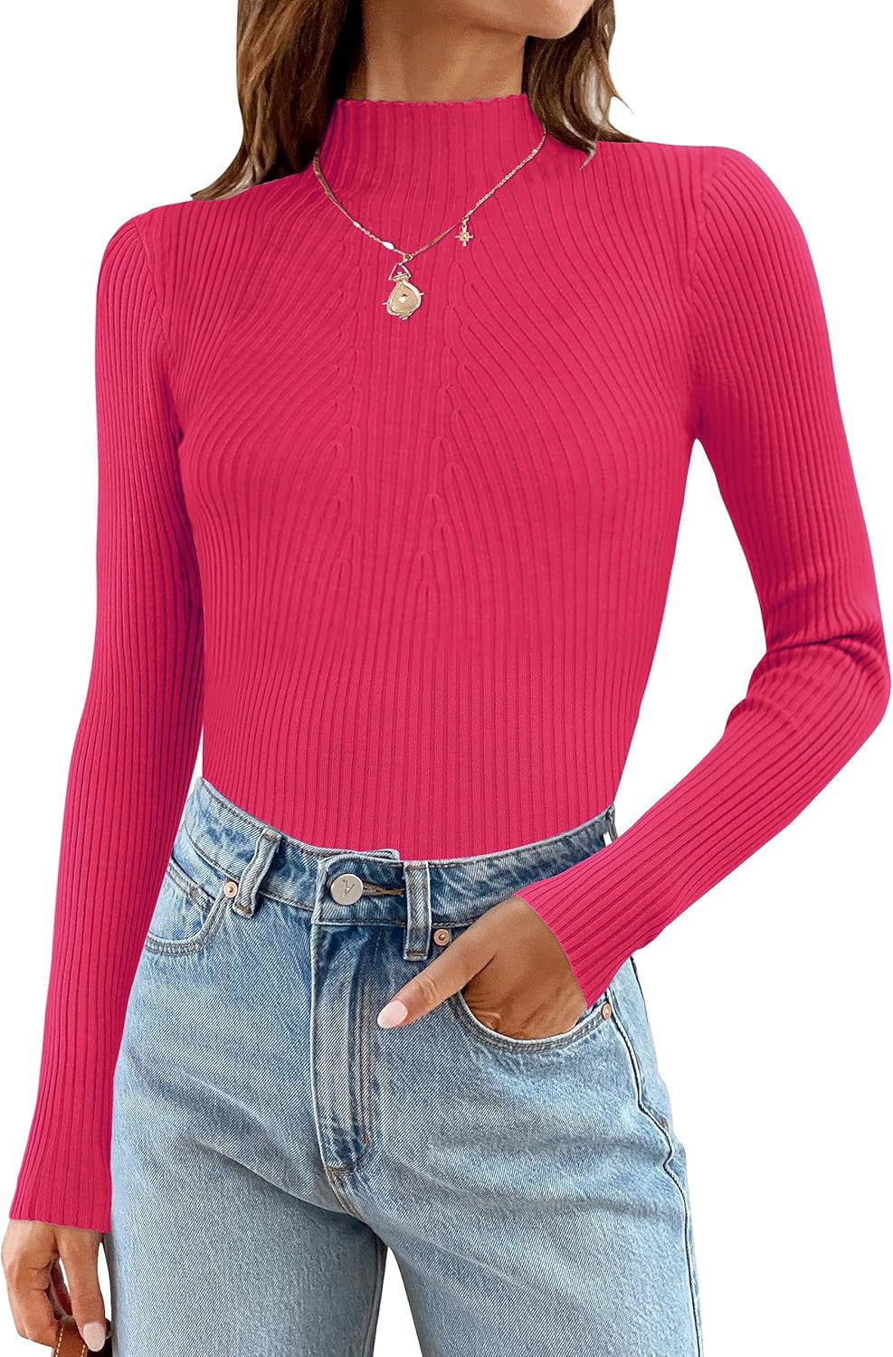 colorchakra Womens Cotton high Neck Pullover Rib Knit stretachable skeevy for Women Ribbed top-picture-37