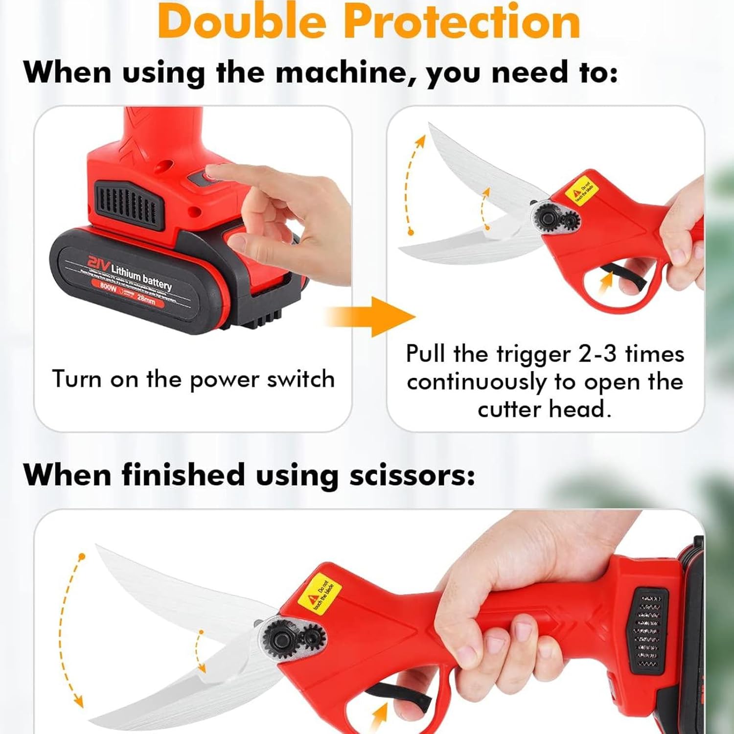 Cordless Electric Kitchen Bone Scissors-2x 21V 2000mah Rechargeable Batteries,Multi-Function Poultry Shears with Safety Lock,For Chicken, Meat, Fish, Seafood, And Vegetables,Red