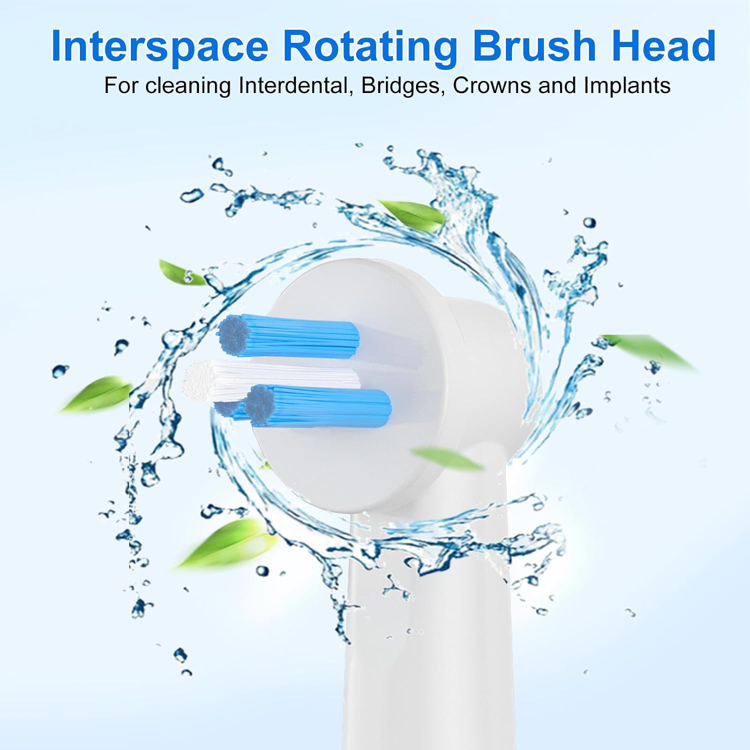 16pcs Interspace Replacement Heads Compatible with Oral B Electric Toothbrushes for Cleaning Crevices, Bridges and Implants.