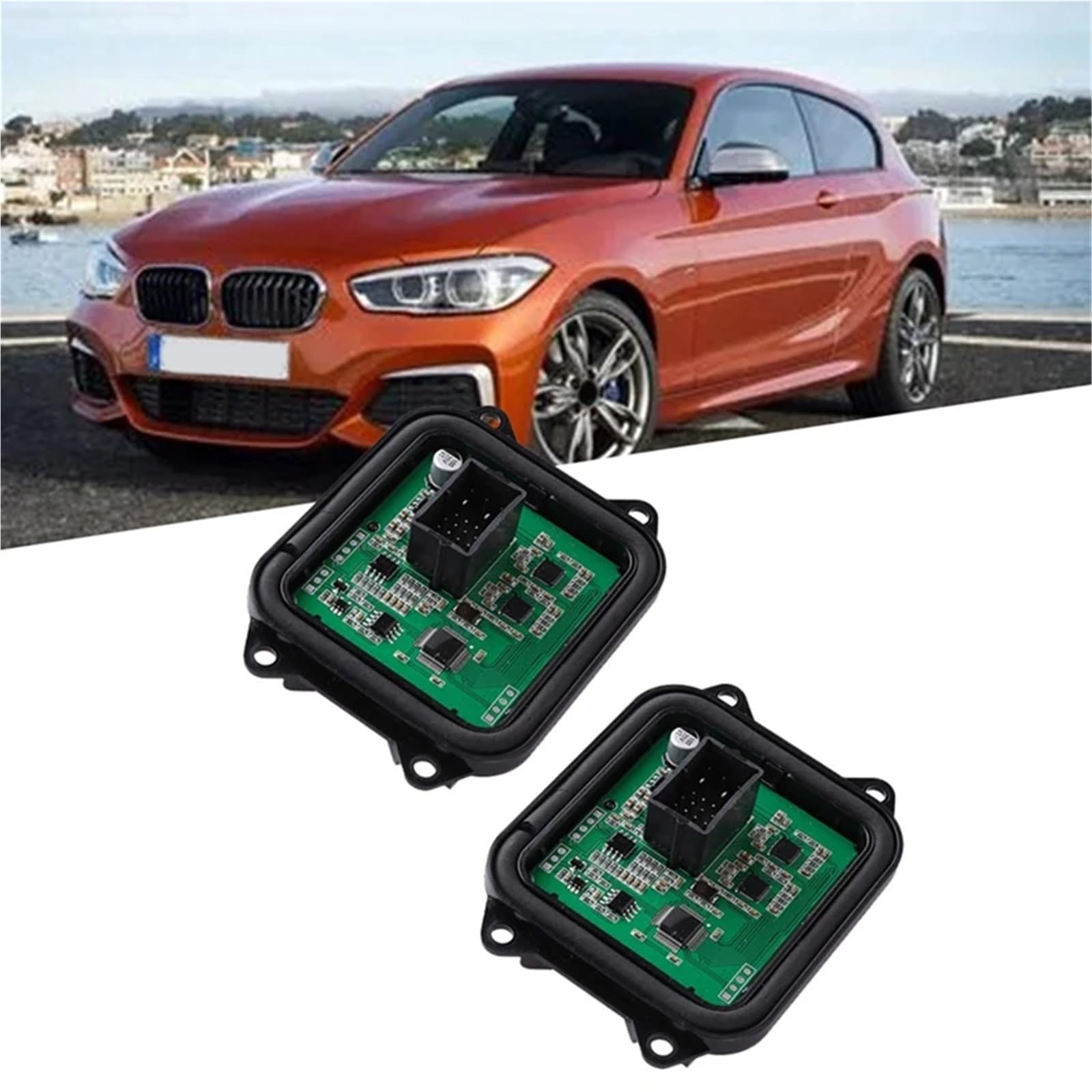 Unidad de controlador de módulo de giro Módulo de control AFS para faros delanteros adaptativos coche (2 unidades, 63117182396) para BMW E90 (2007-2012)