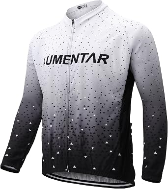 Mens Cycling Bike Jersey Long Sleeve - Moisture Wicking, Breathable, Quick Dry Biking Shirt Full Zipper