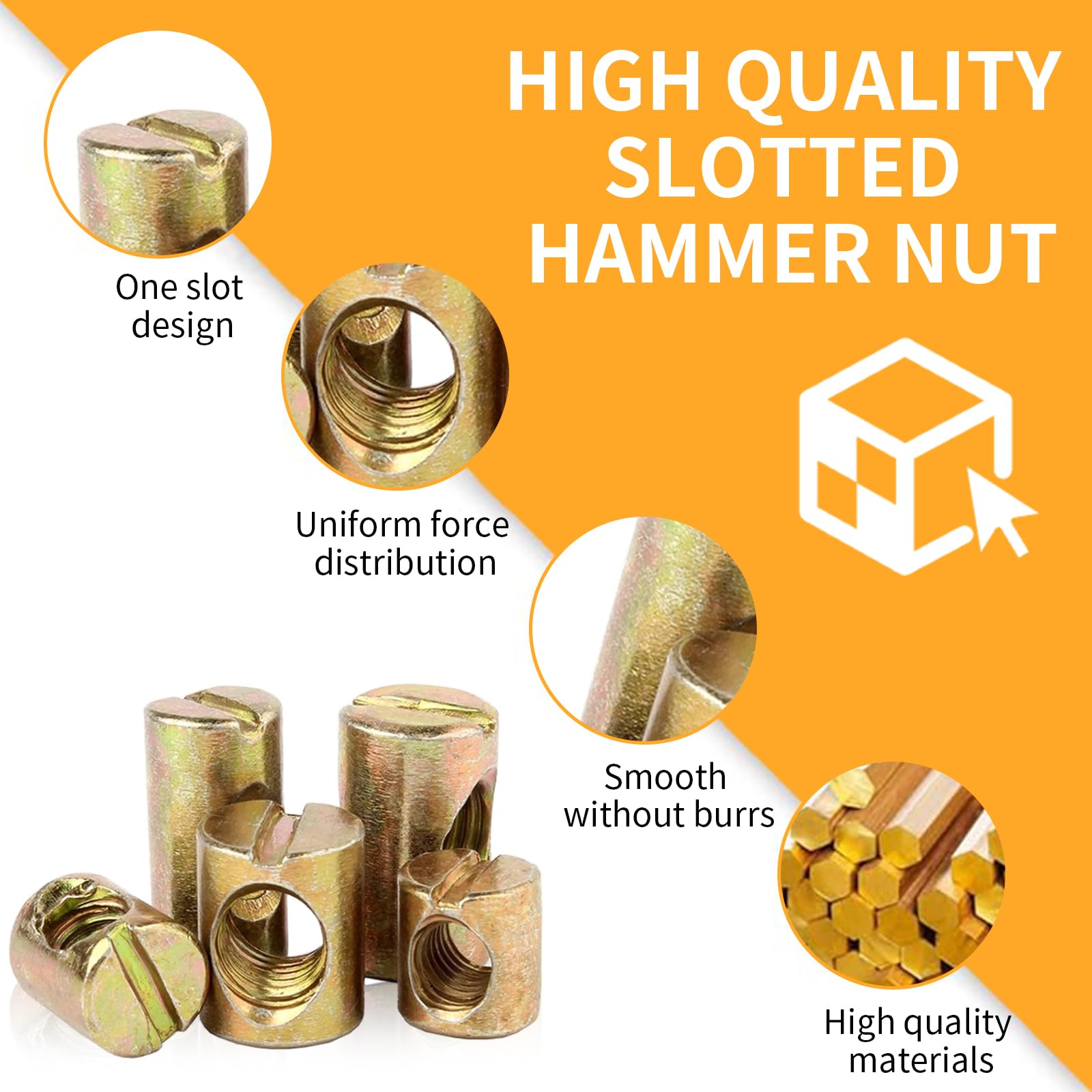 100Pcs M6 Furniture Barrel Nuts - Image 3