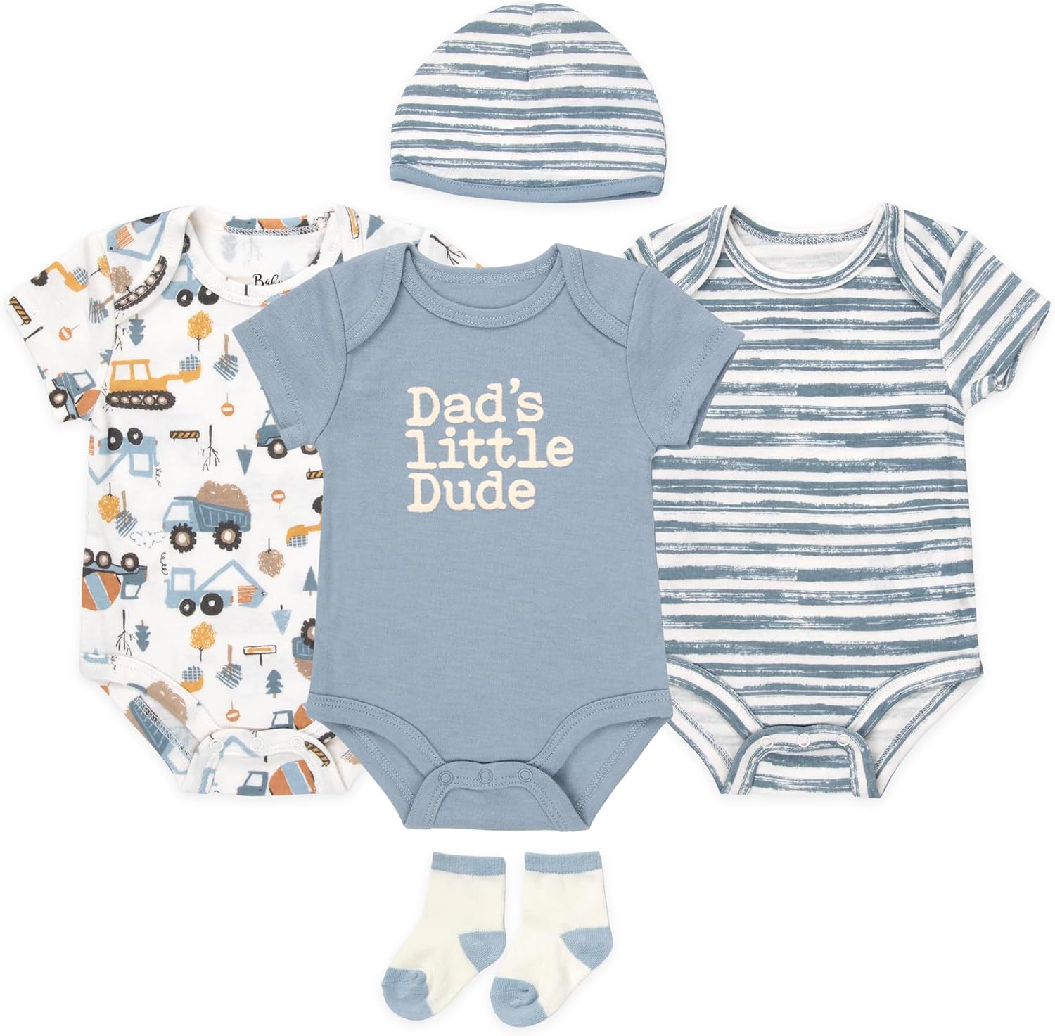 Baby Essentials Baby Boys 5 Piece Bodysuit Set image 2