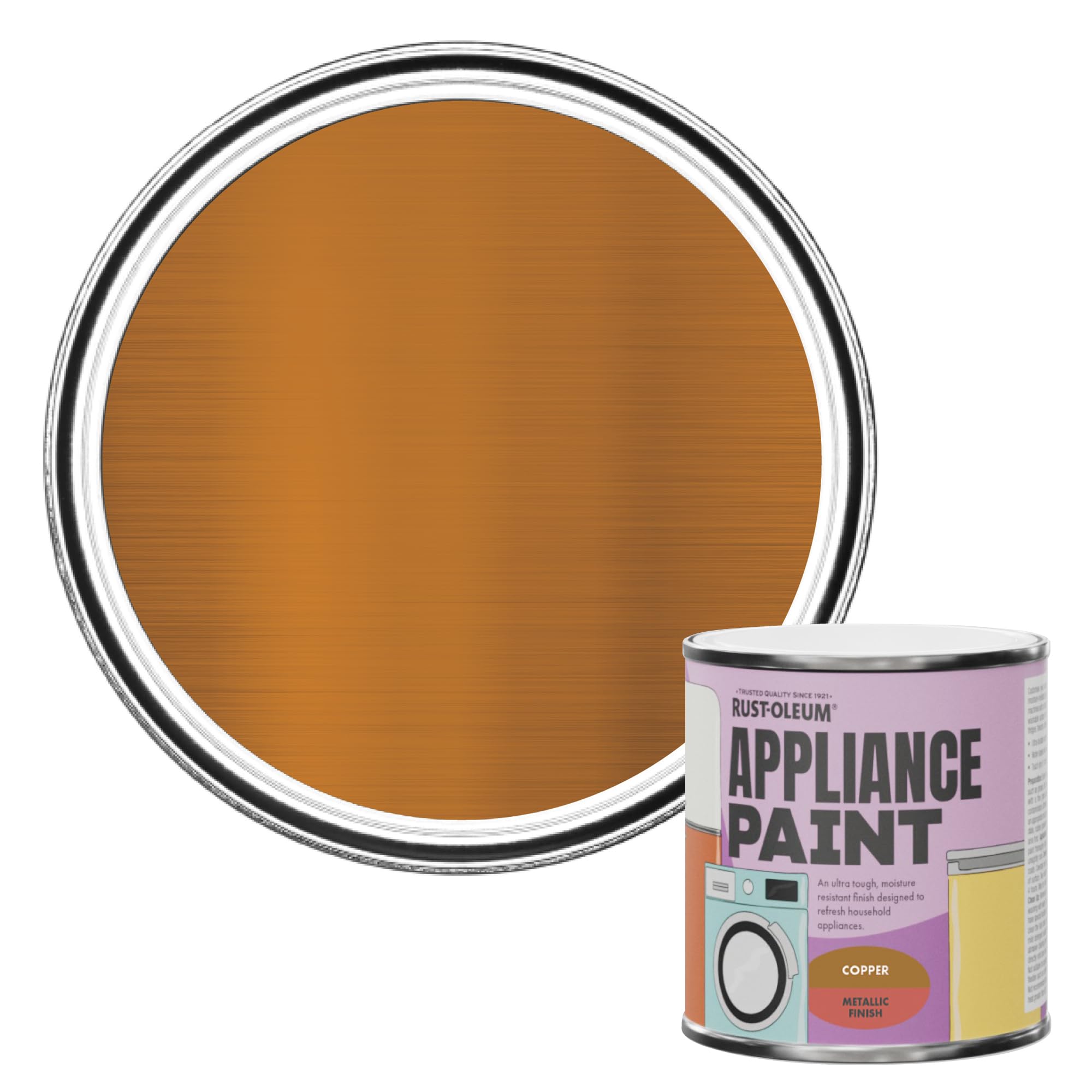 Rust-Oleum Appliance Paint in Metallic Finish - Copper 250ml - Washing Machines, Tumble Dryers, Fridges, Freezers, Dishwashers